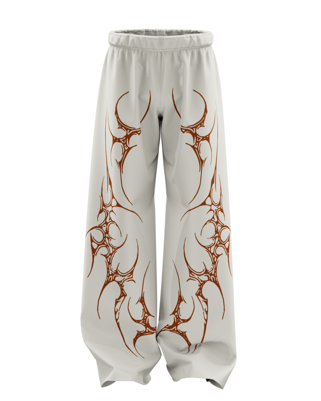 LATTE BEIGE SCAR UNISEX STRAIGHT FIT BAGGY PANTS